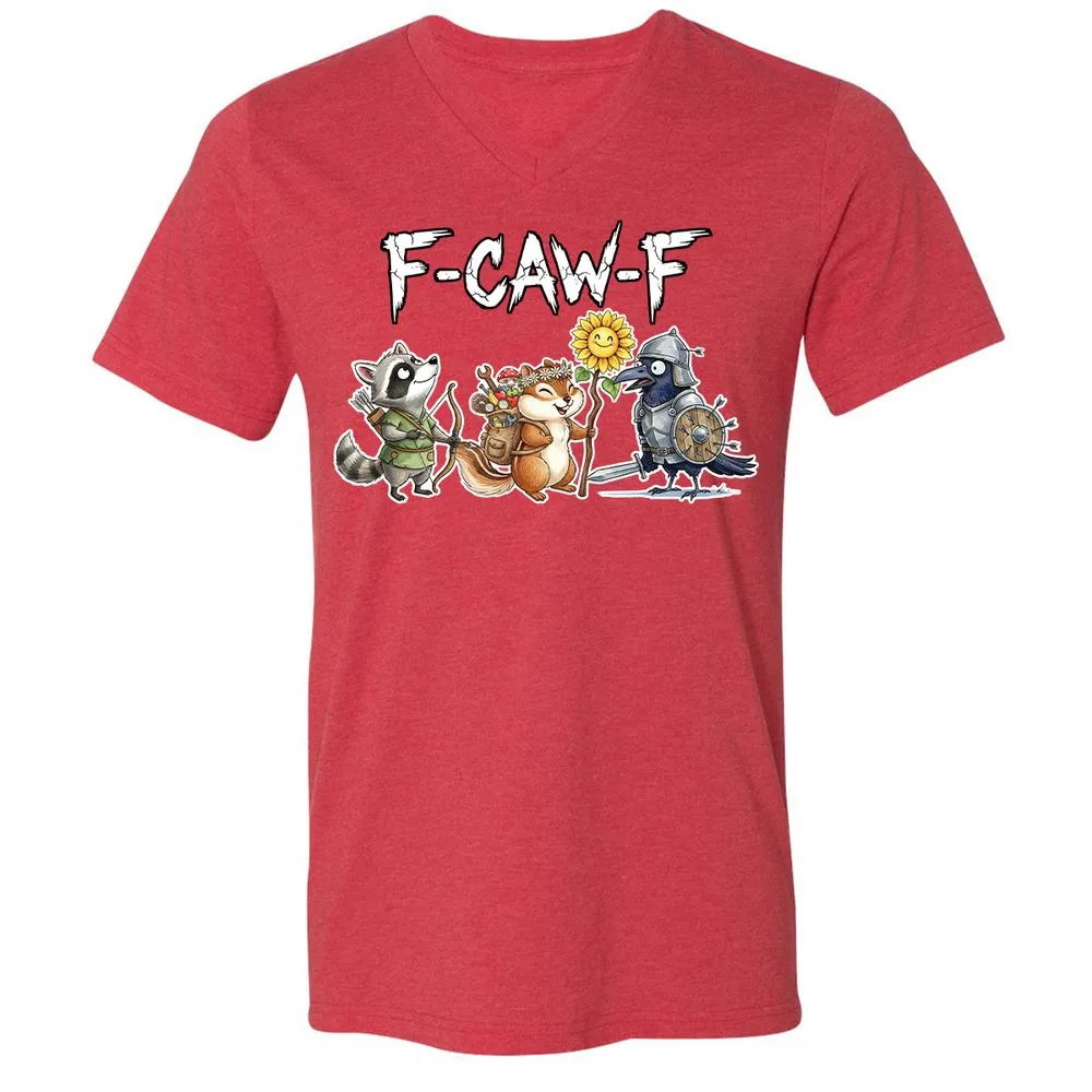 F-CAW-F Adventuring party Unisex V-Neck T-Shirt - Heather Red - 16