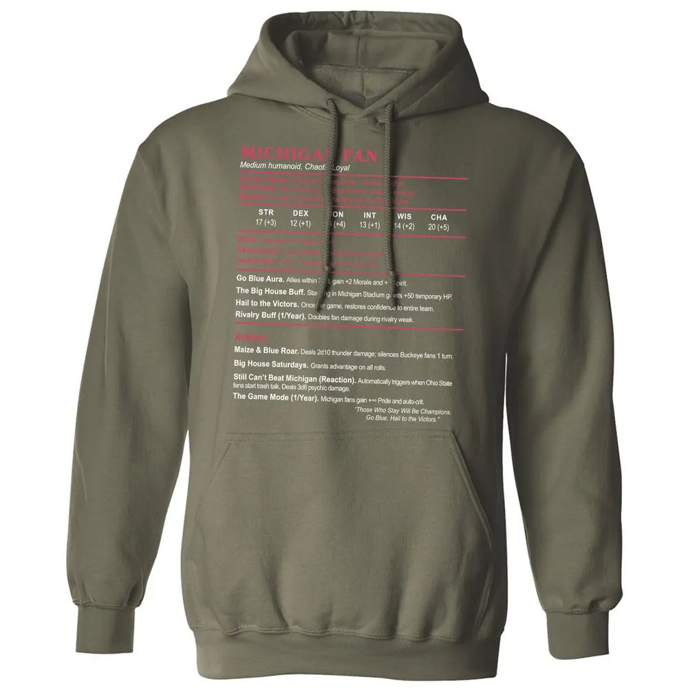 MICHIGAN FAN Classic Unisex Hoodie - Military Green - 4