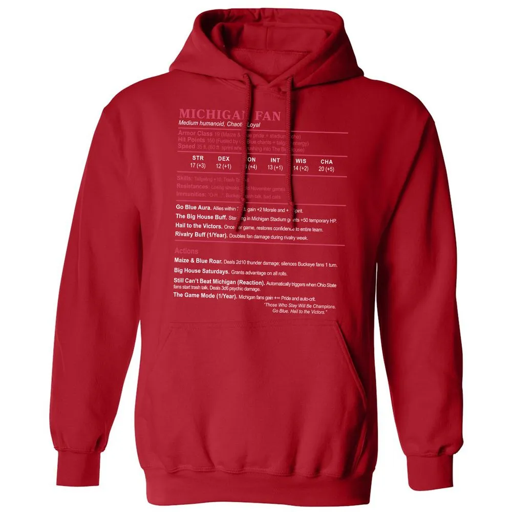 MICHIGAN FAN Classic Unisex Hoodie - Red - 5