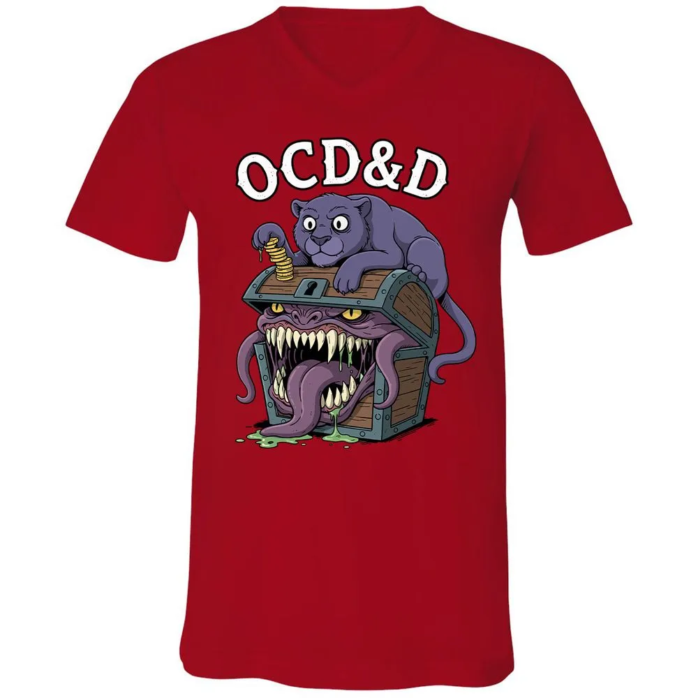 OCD&D Unisex V-Neck T-Shirt - Red - 3