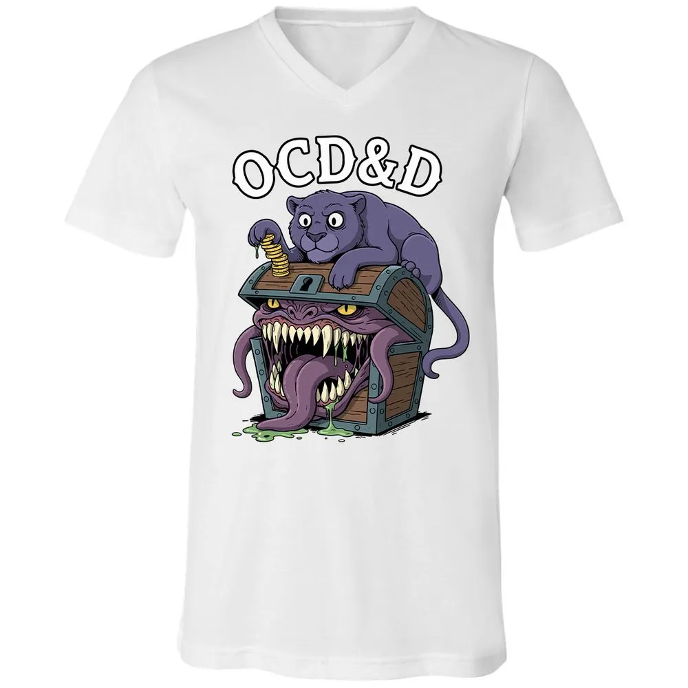 OCD&D Unisex V-Neck T-Shirt - White - 5