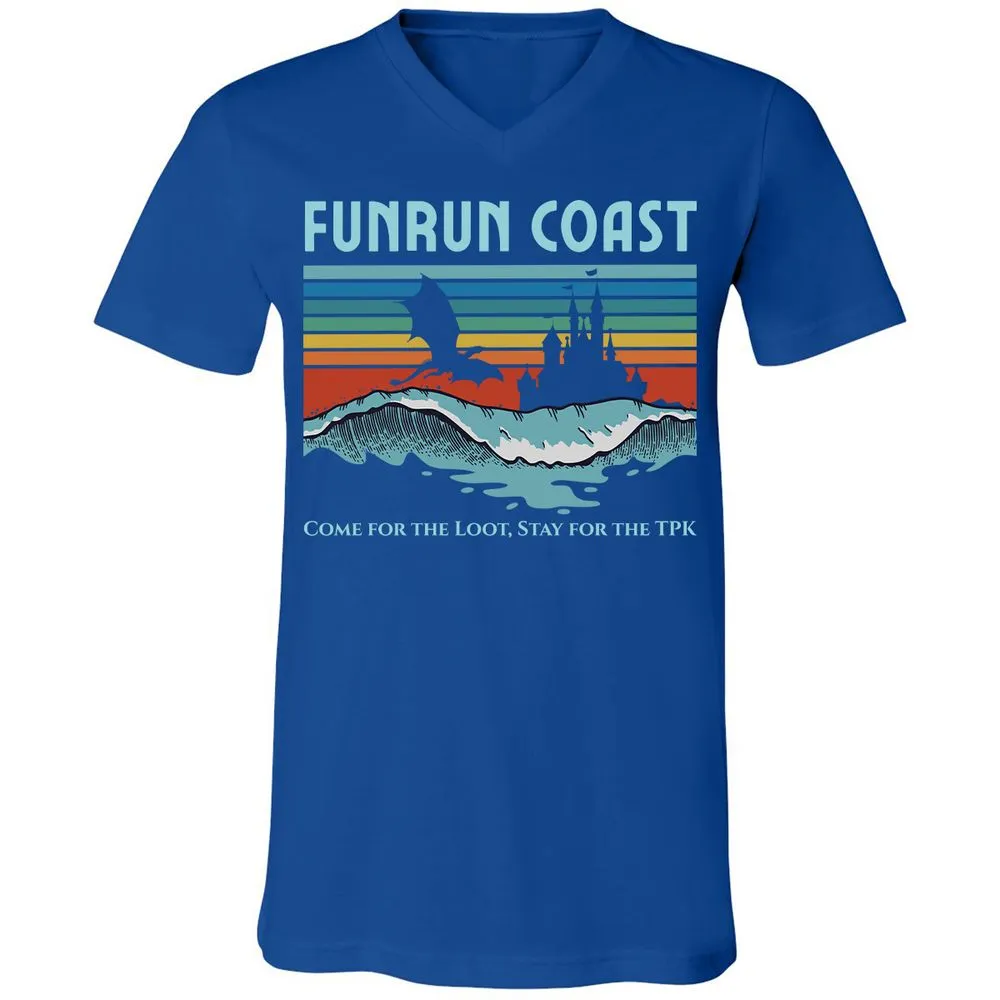 FUNRUN COAST Unisex V-Neck T-Shirt - True Royal - 4