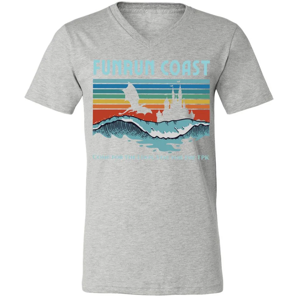 FUNRUN COAST Unisex V-Neck T-Shirt - Athletic Heather - 7