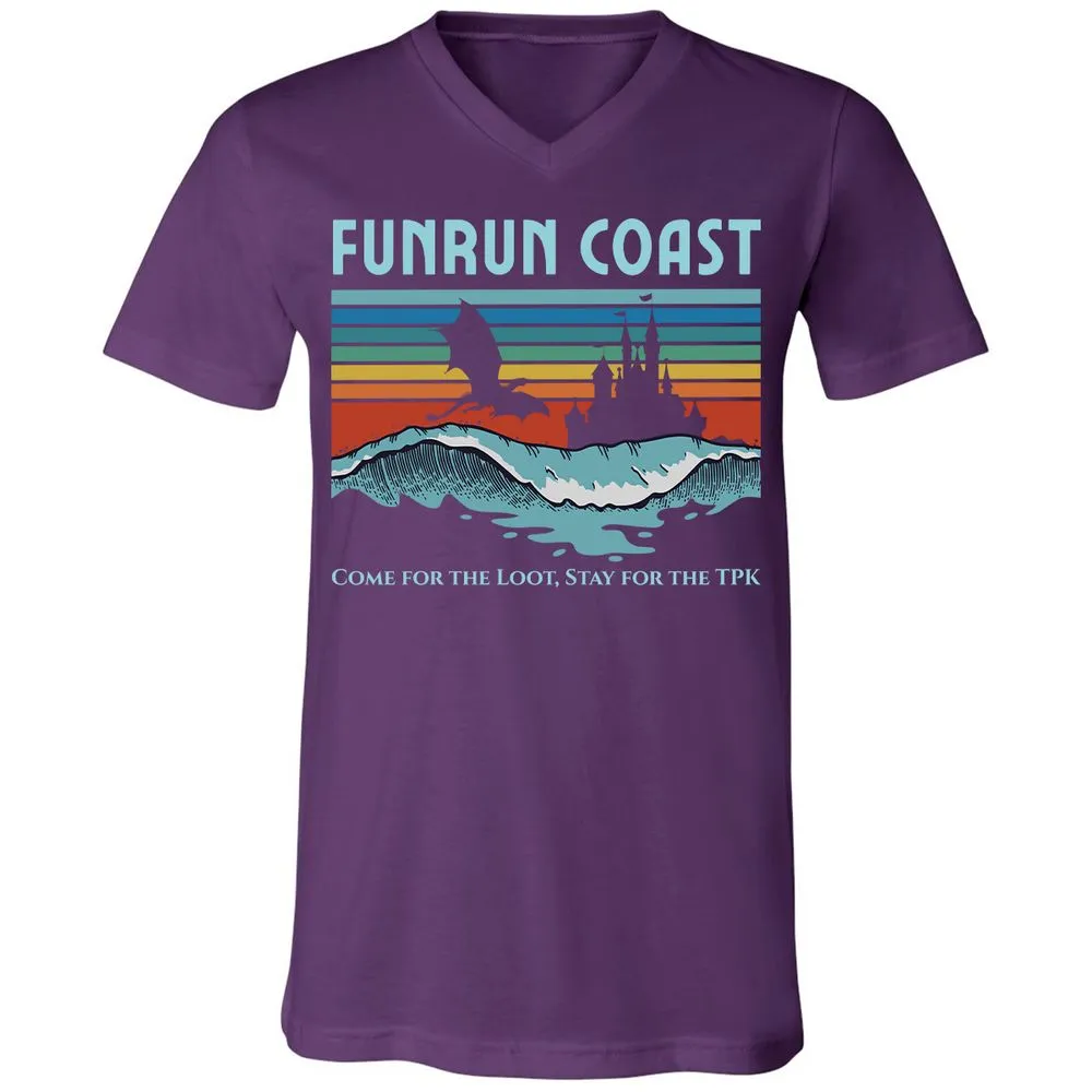 FUNRUN COAST Unisex V-Neck T-Shirt - Team Purple - 9
