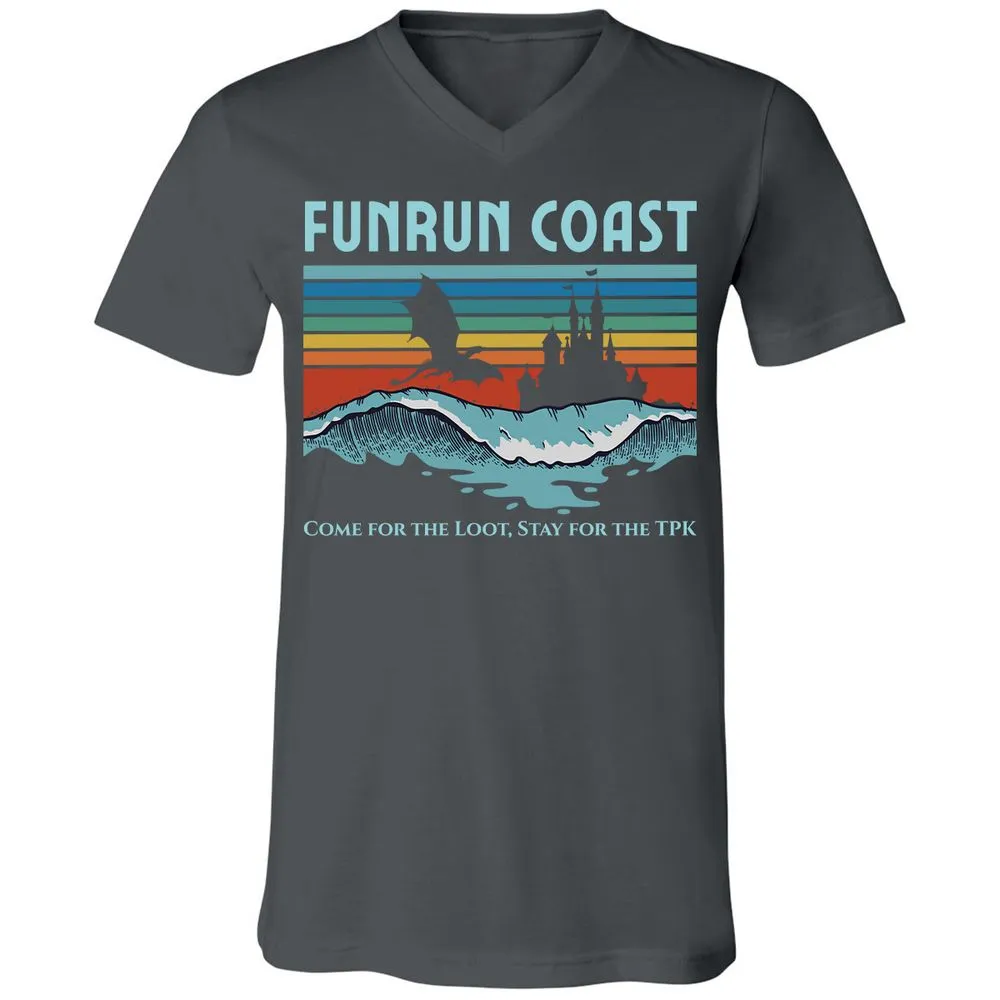FUNRUN COAST Unisex V-Neck T-Shirt - Asphalt - 12
