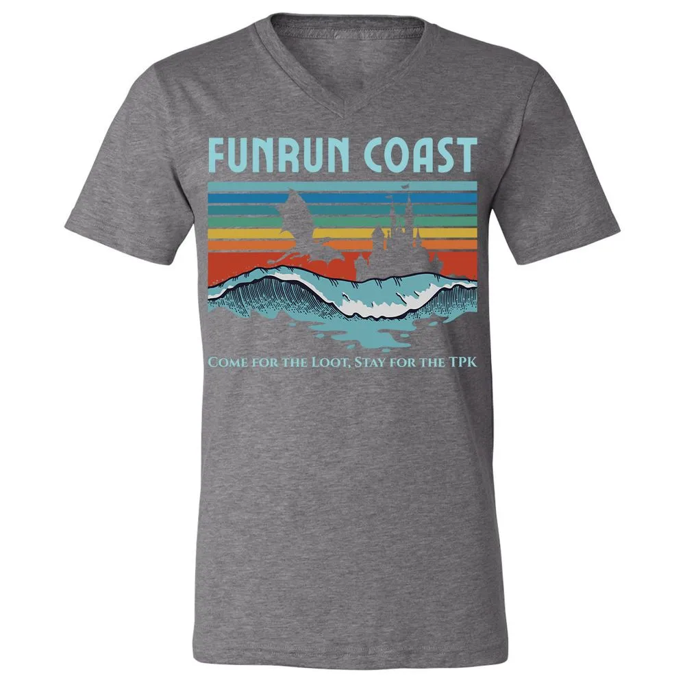 FUNRUN COAST Unisex V-Neck T-Shirt - Deep Heather - 13