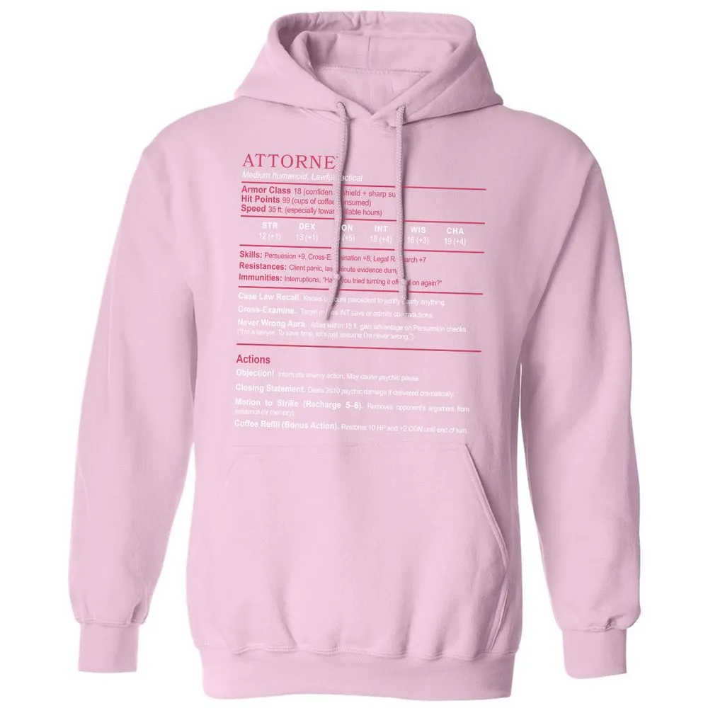 Attorney Classic Unisex Hoodie - Light Pink - 3