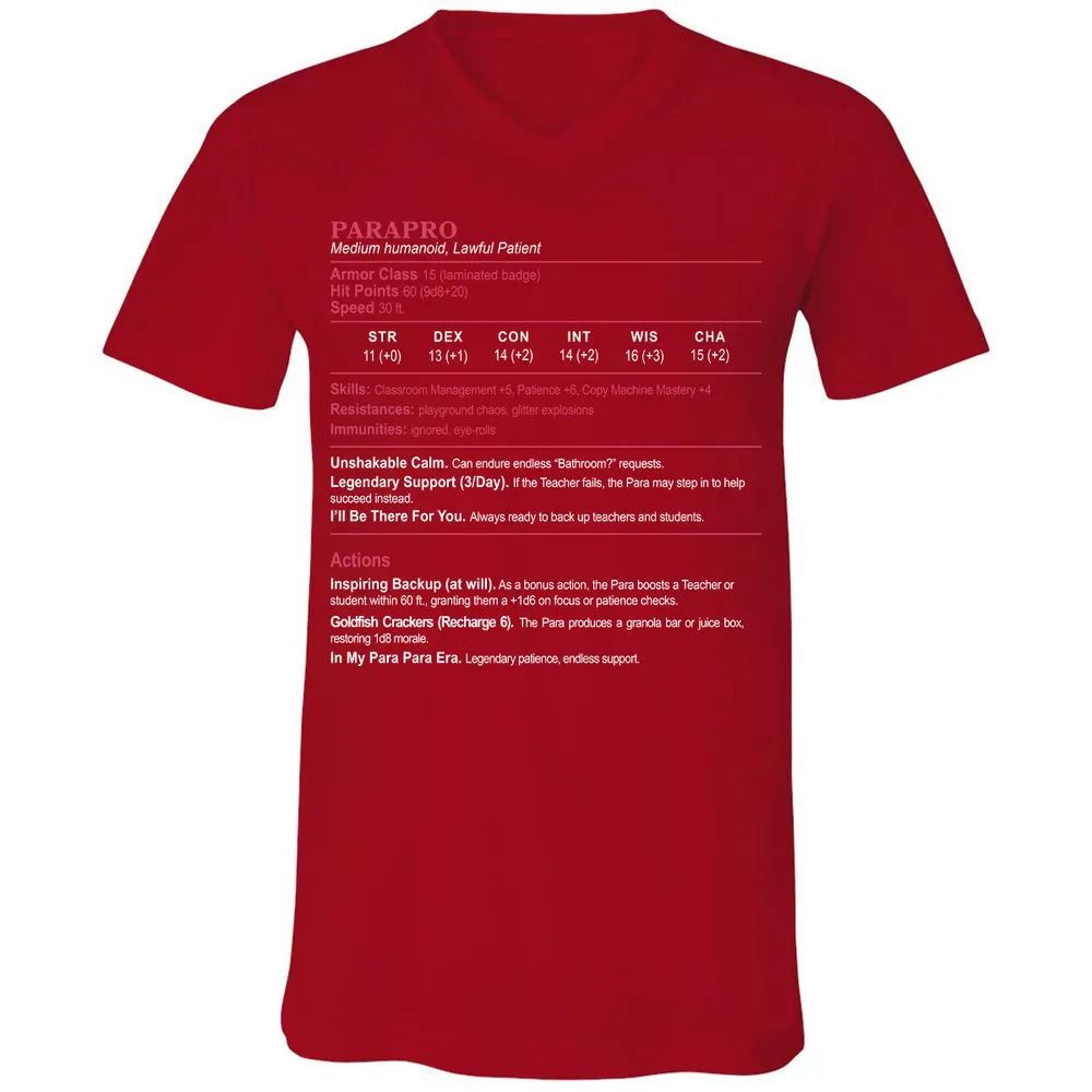 para Unisex V-Neck T-Shirt - Red - 3
