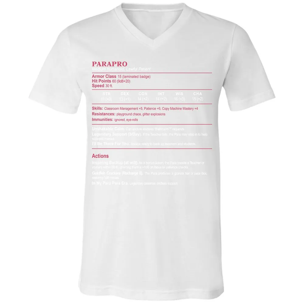 para Unisex V-Neck T-Shirt - White - 5