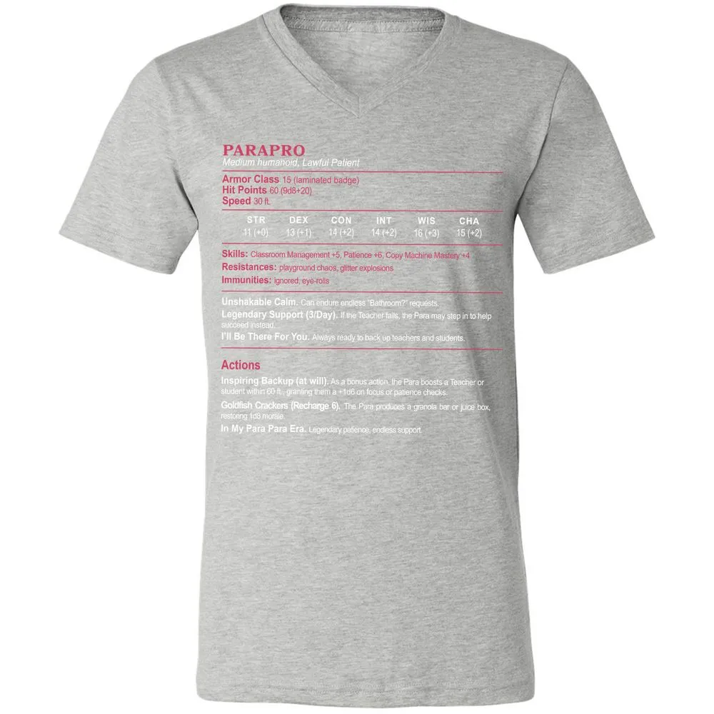 para Unisex V-Neck T-Shirt - Athletic Heather - 7