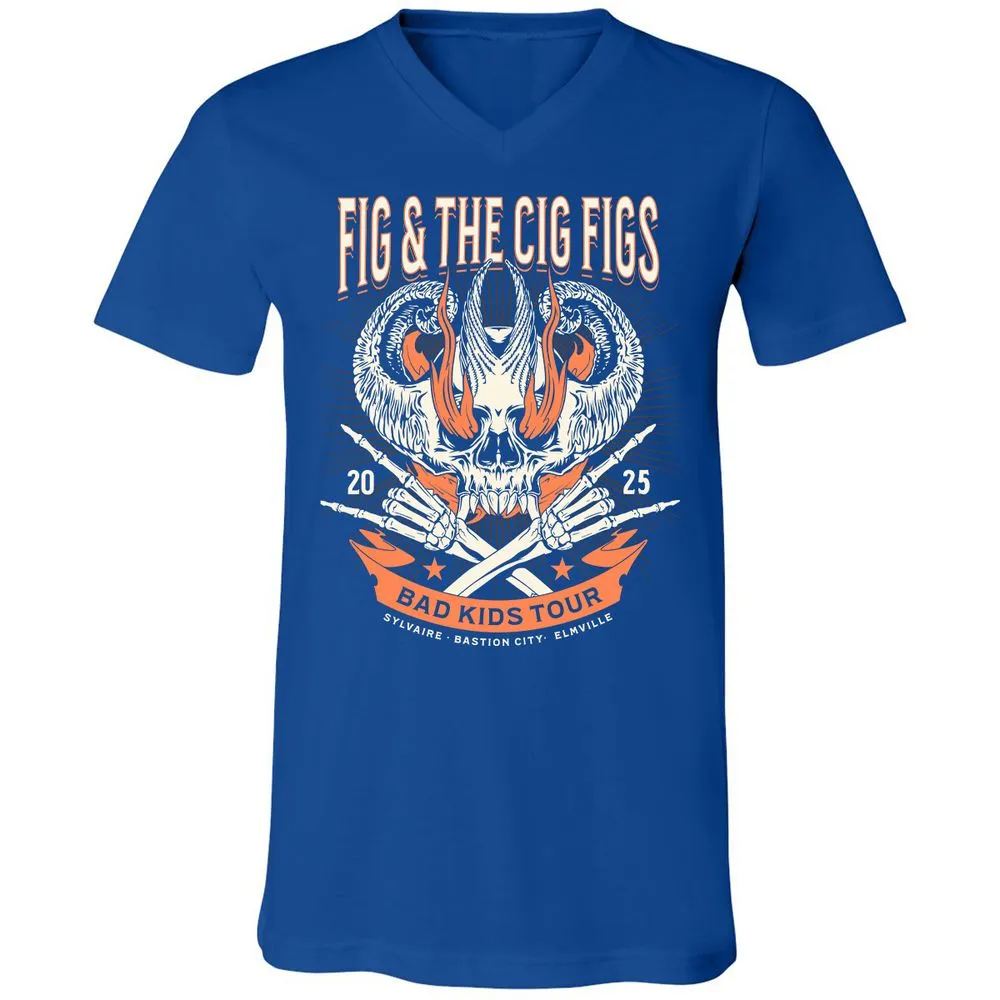 Fig and the Cig Figs, Dimension 20 Unisex V-Neck T-Shirt - True Royal - 4