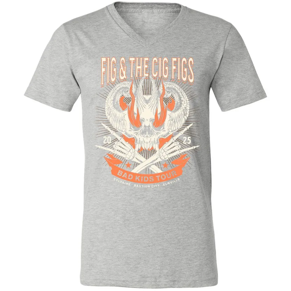 Fig and the Cig Figs, Dimension 20 Unisex V-Neck T-Shirt - Athletic Heather - 7