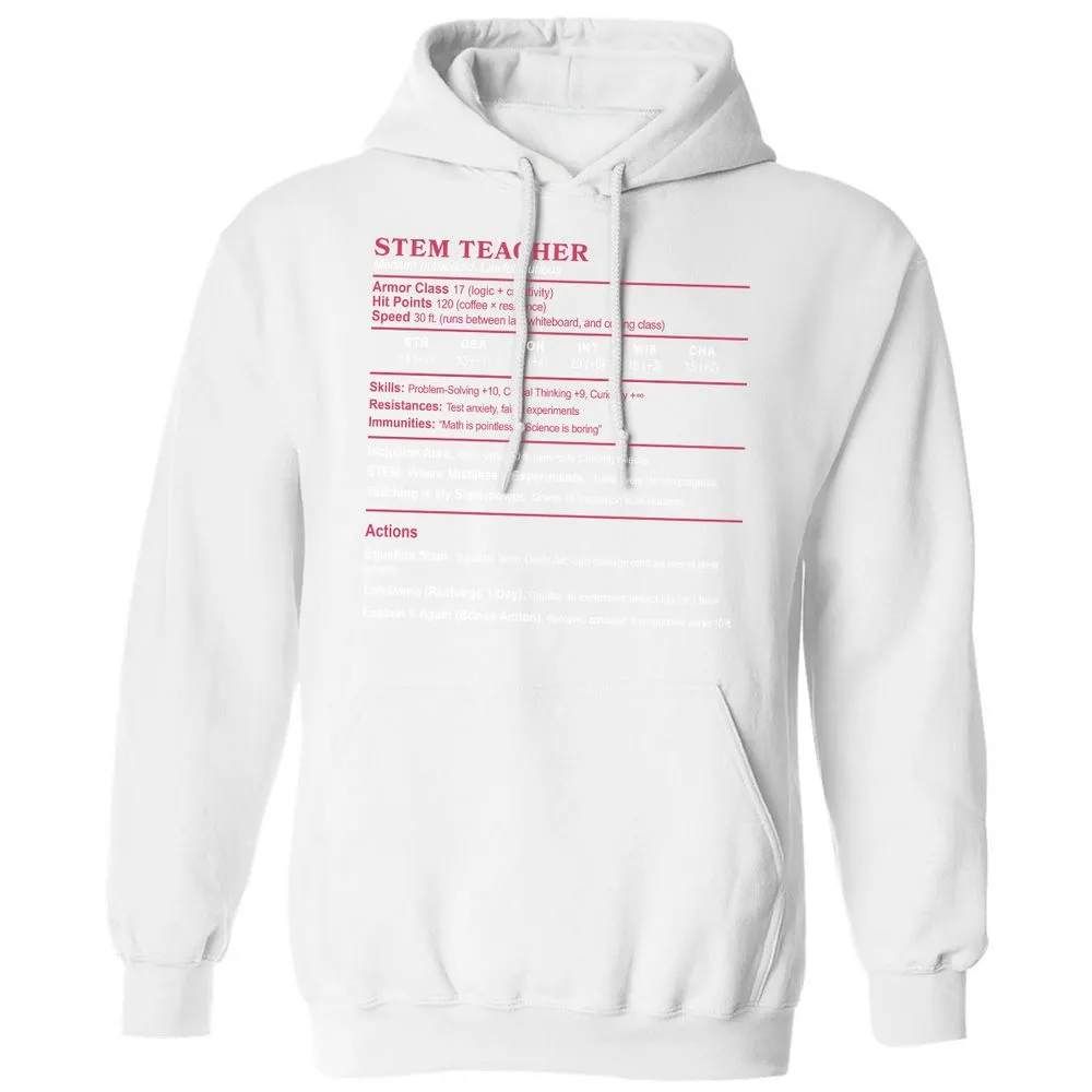 STEM TEACHER Classic Unisex Hoodie - White - 11
