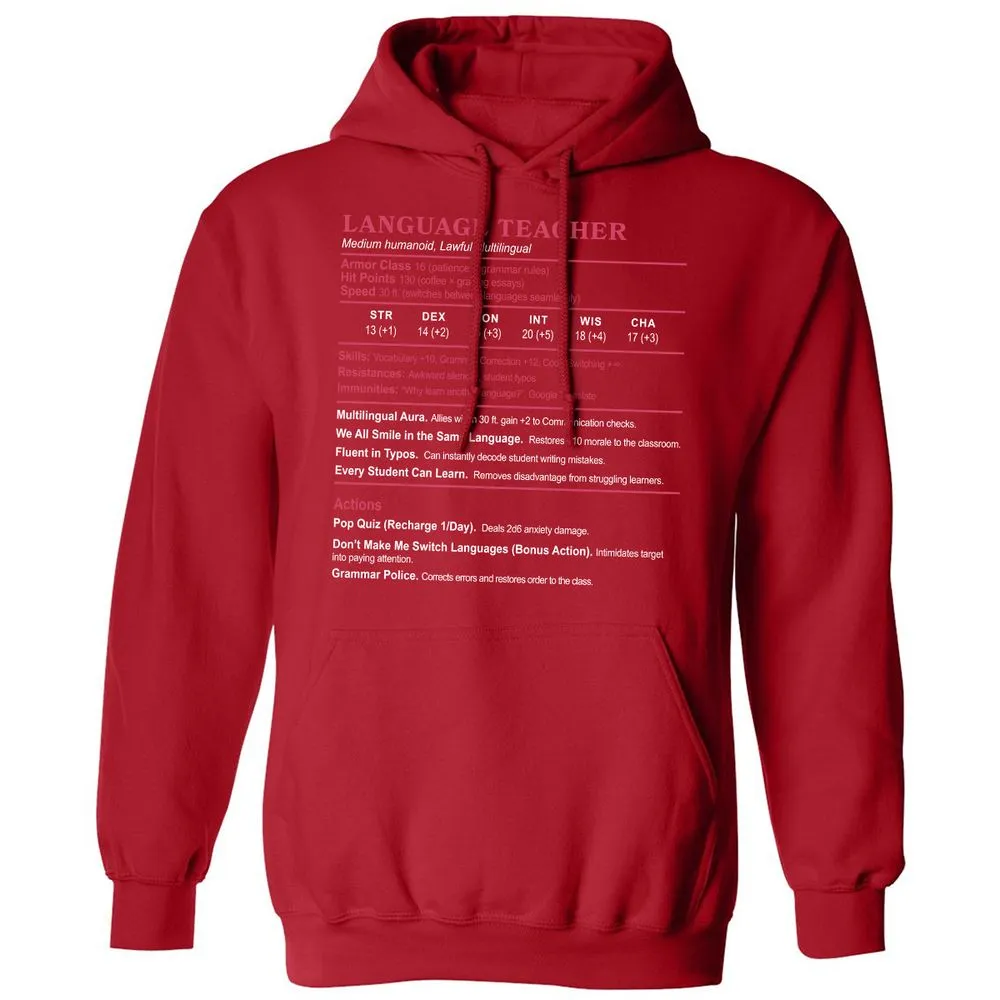 Language Teacher Classic Unisex Hoodie - Red - 5