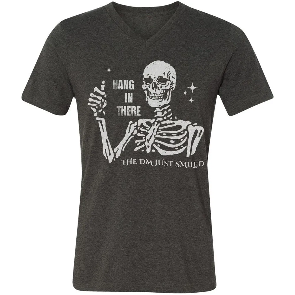 Hang In There – The DM Just Smiled Skeleton - Dark Grey Heather - 8