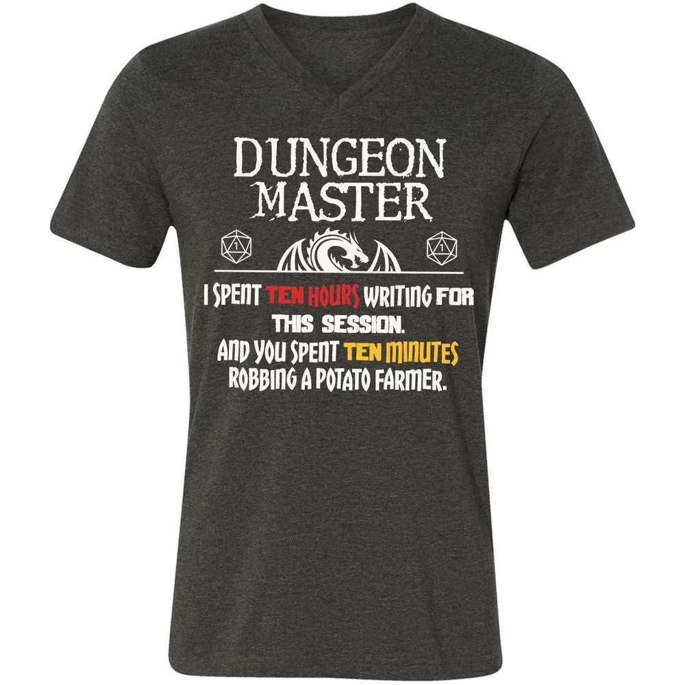 Dungeon Master Chaos Meme Unisex V-Neck T-Shirt - Dark Grey Heather - 8