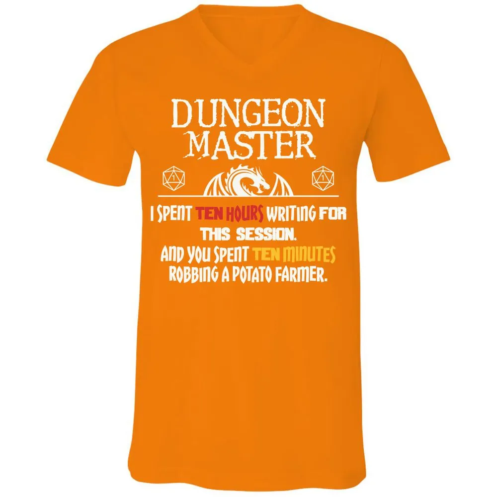 Dungeon Master Chaos Meme Unisex V-Neck T-Shirt - Orange - 11