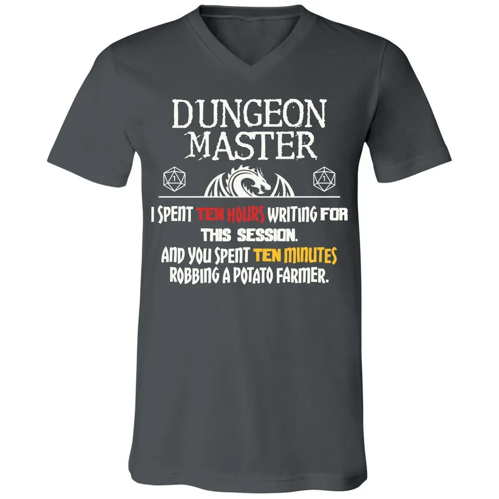 Dungeon Master Chaos Meme Unisex V-Neck T-Shirt - Asphalt - 12