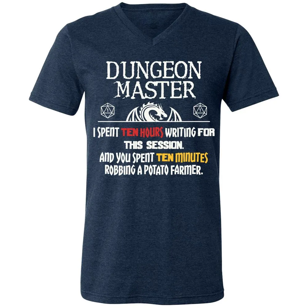 Dungeon Master Chaos Meme Unisex V-Neck T-Shirt - Heather Navy - 15