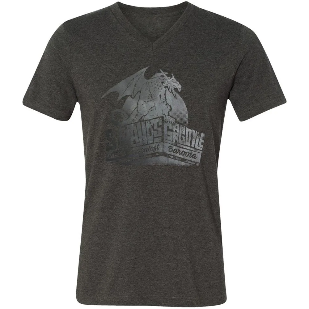 Strahd’s Gargoyle Unisex V-Neck T-Shirt - Dark Grey Heather - 8