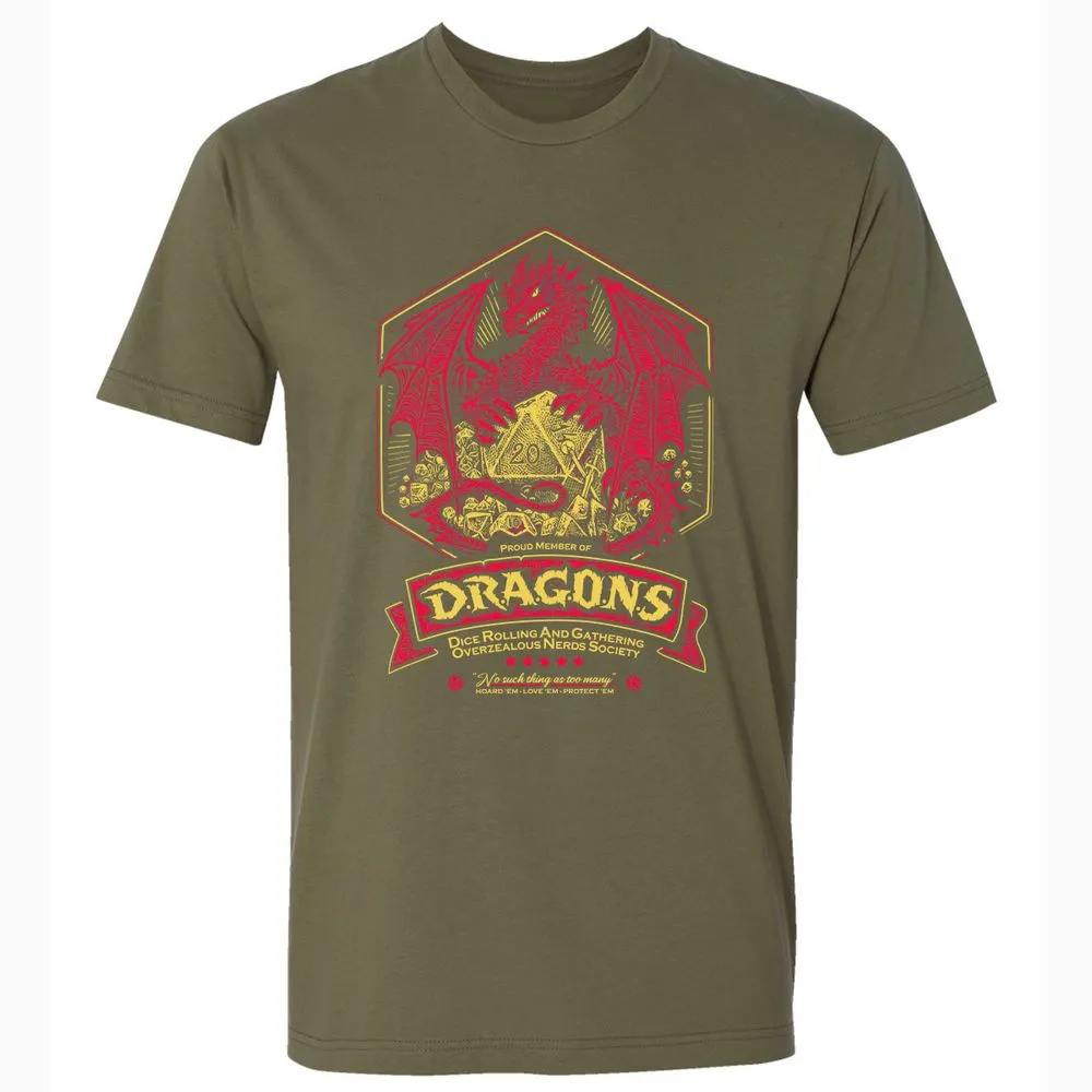 Fantasy Dragon With Dice - Military Green - 5
