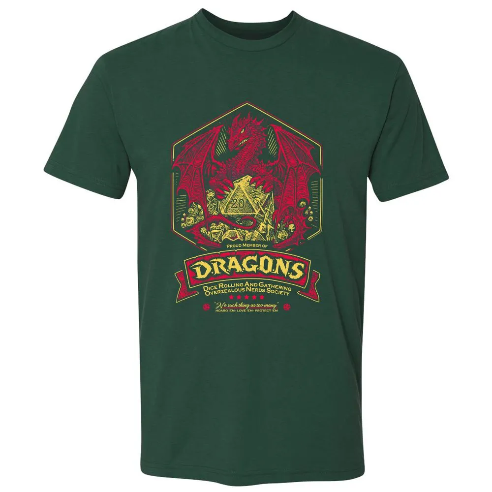 Fantasy Dragon With Dice - Forest Green - 13