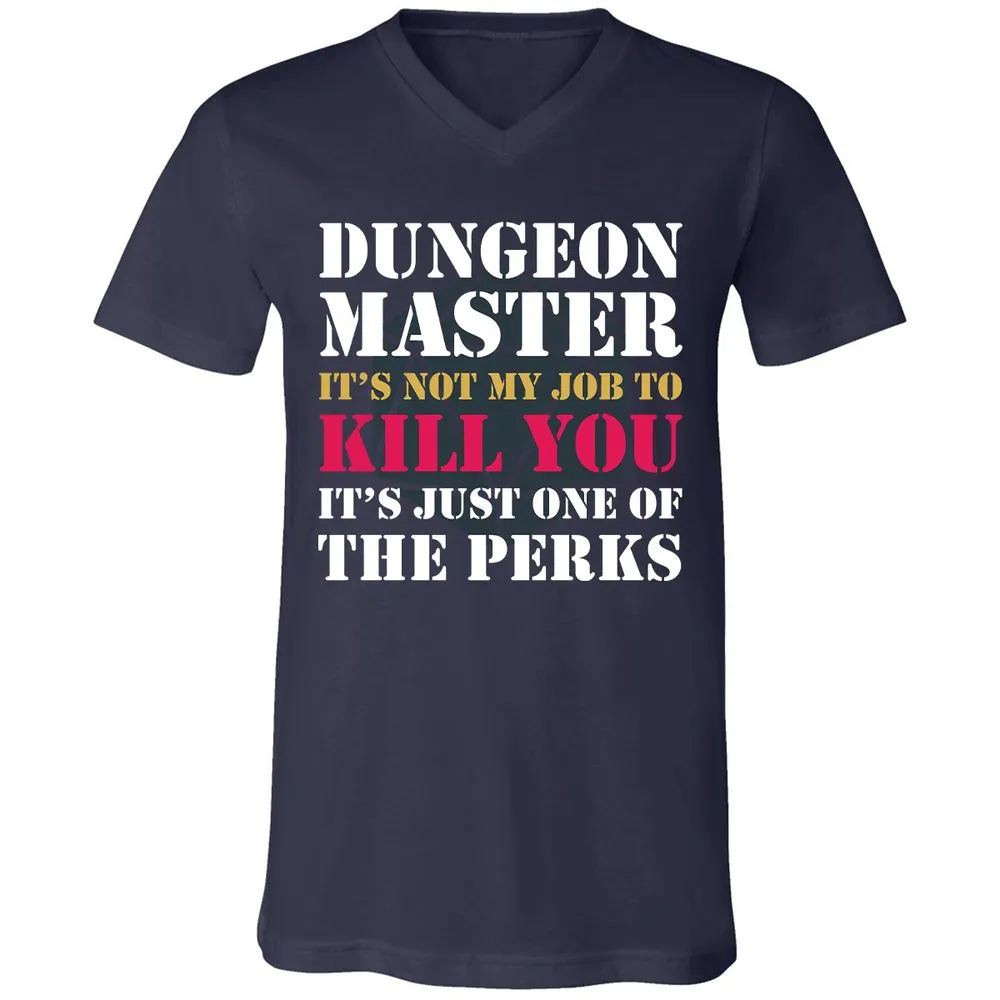 DUNGEON MASTER NOT MY JOB Unisex V-Neck T-Shirt - Navy - 2