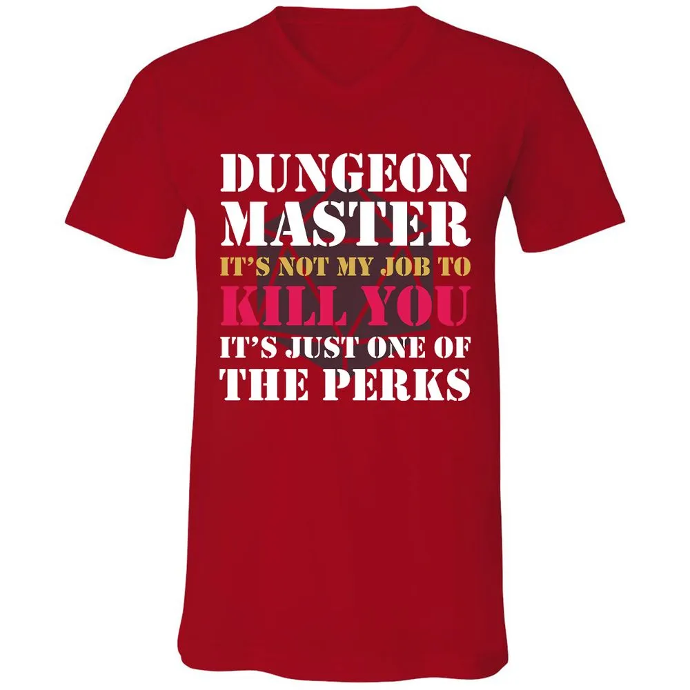 DUNGEON MASTER NOT MY JOB Unisex V-Neck T-Shirt - Red - 3