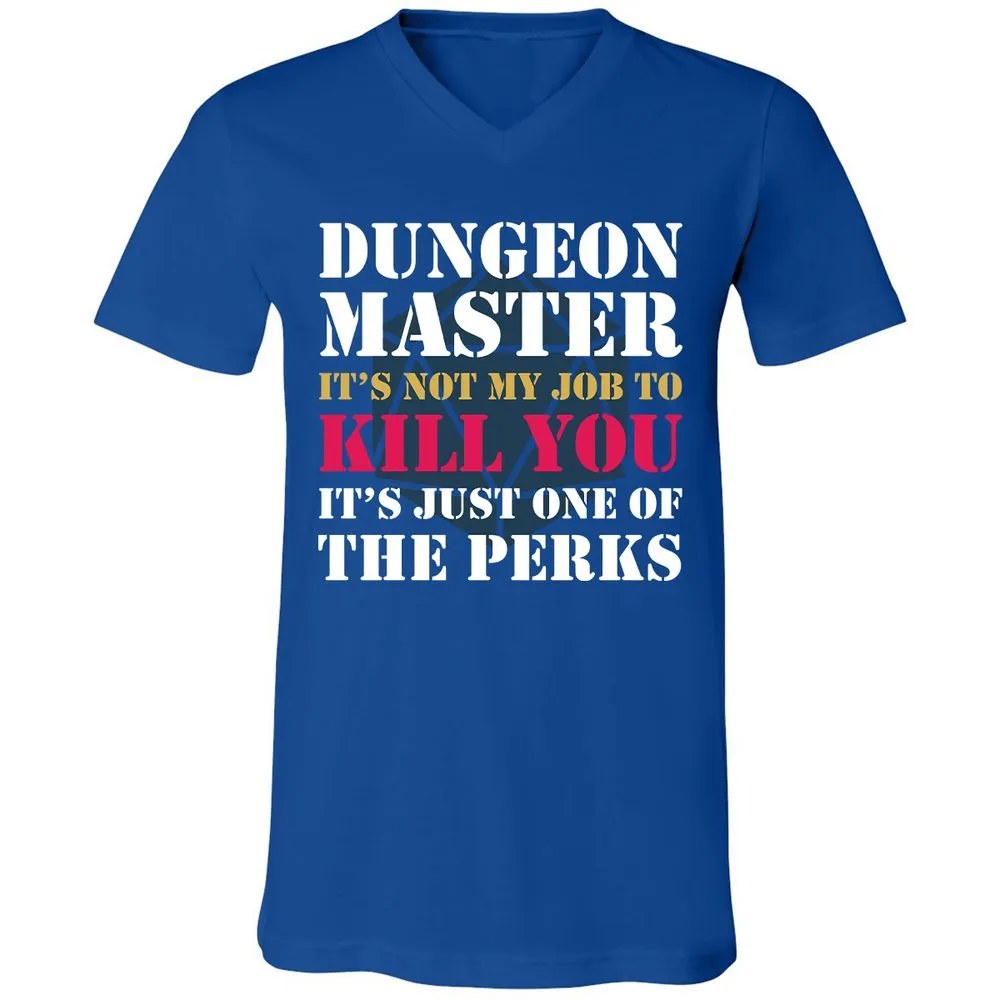 DUNGEON MASTER NOT MY JOB Unisex V-Neck T-Shirt - True Royal - 4