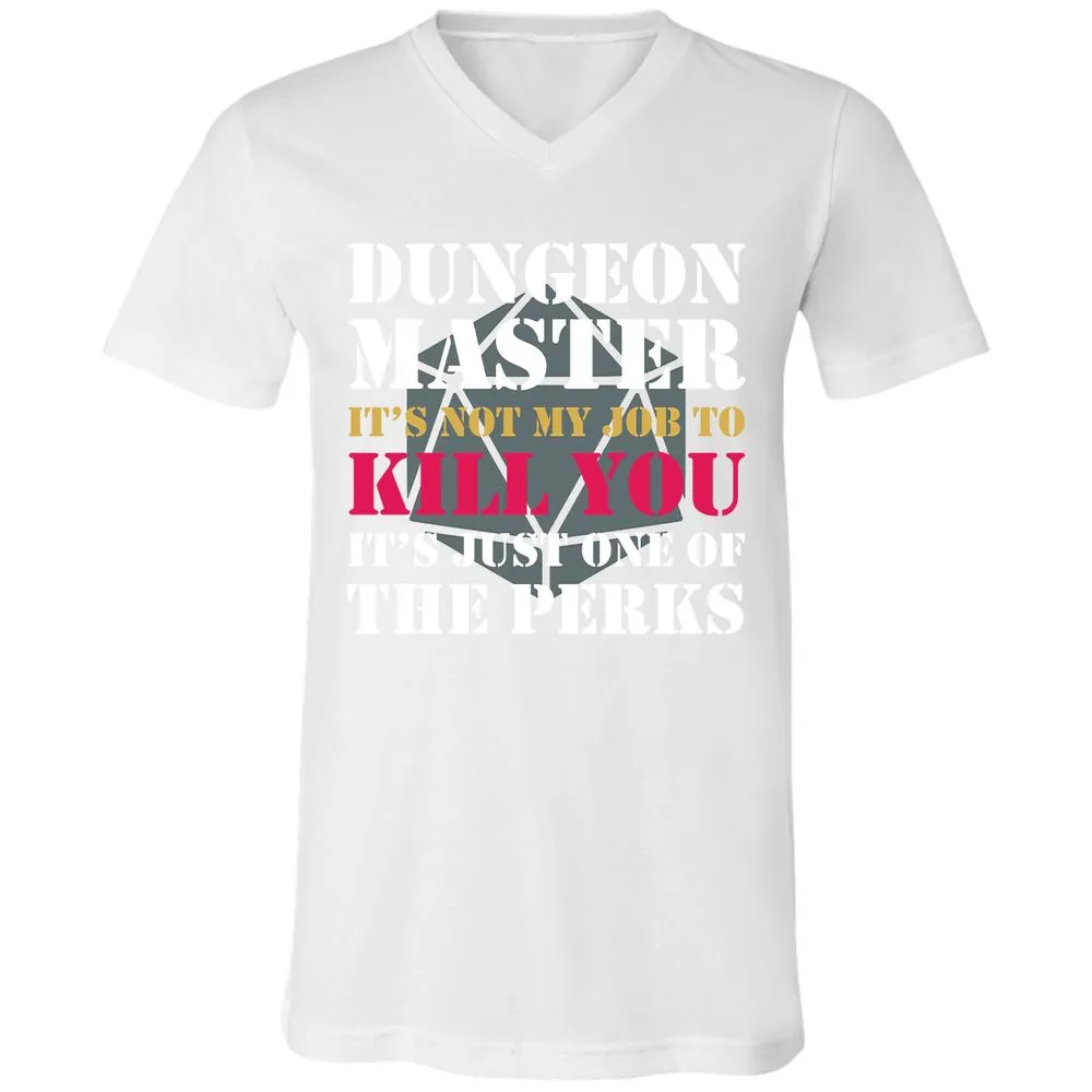 DUNGEON MASTER NOT MY JOB Unisex V-Neck T-Shirt - White - 5