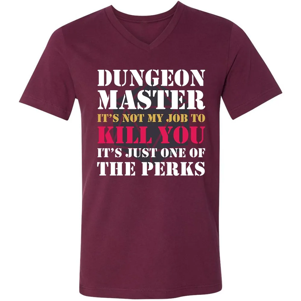 DUNGEON MASTER NOT MY JOB Unisex V-Neck T-Shirt - Maroon - 6