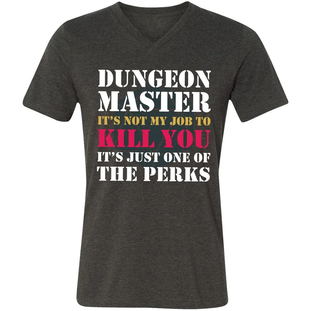 DUNGEON MASTER NOT MY JOB Unisex V-Neck T-Shirt - Dark Grey Heather - 8
