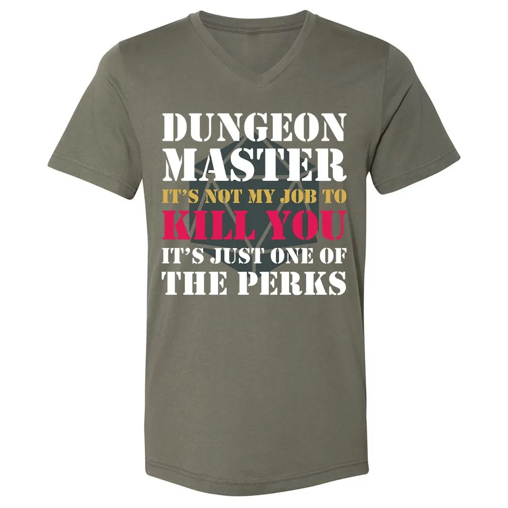 DUNGEON MASTER NOT MY JOB Unisex V-Neck T-Shirt - Military Green - 10