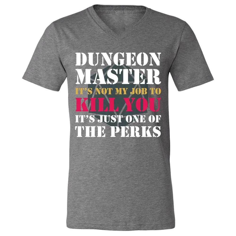 DUNGEON MASTER NOT MY JOB Unisex V-Neck T-Shirt - Deep Heather - 13