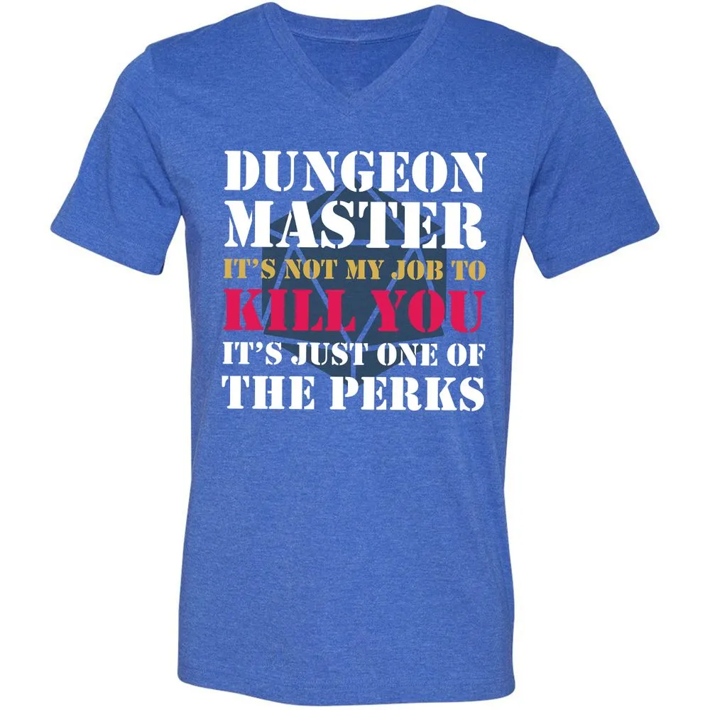 DUNGEON MASTER NOT MY JOB Unisex V-Neck T-Shirt - Heather True Royal - 14