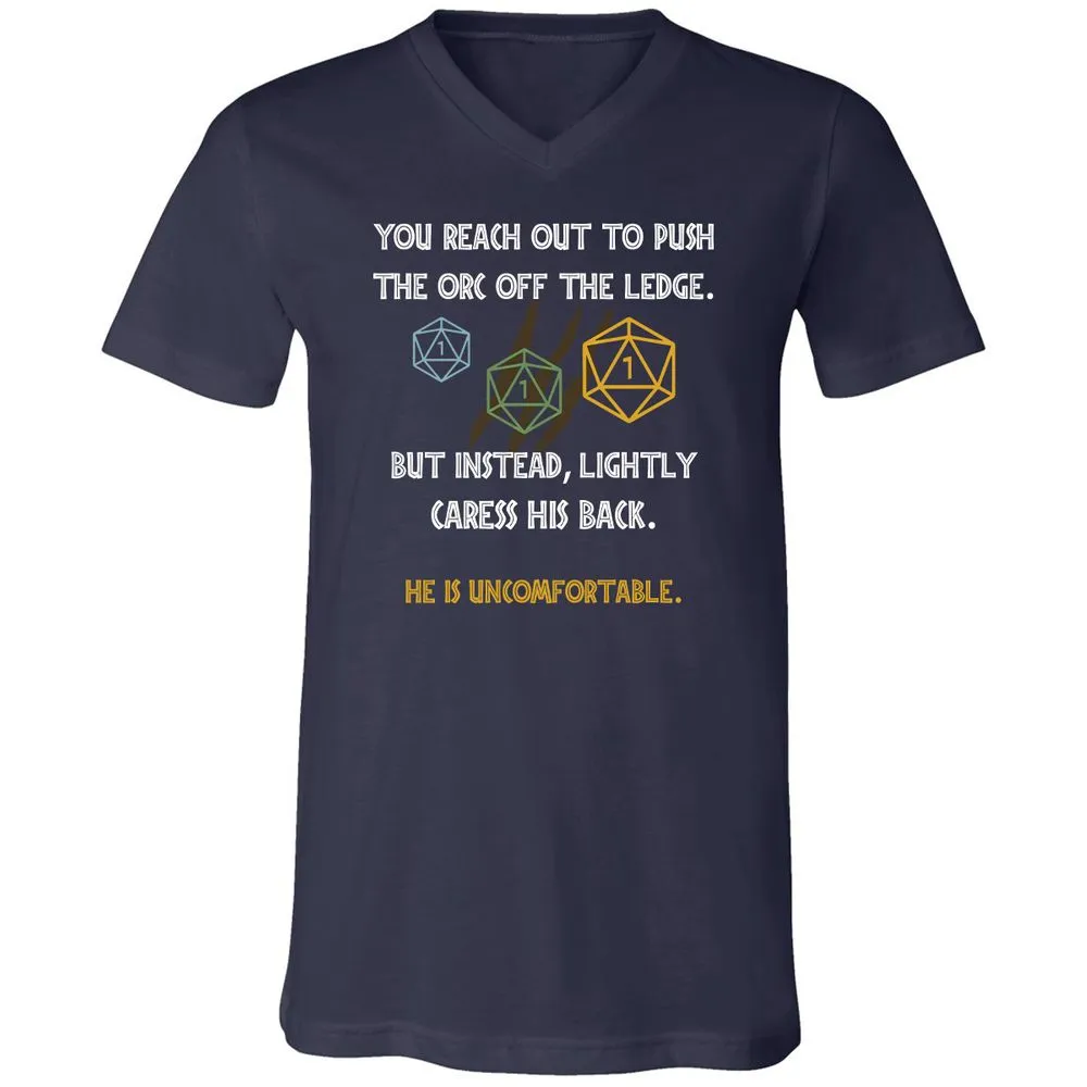 YOU REACH OUT TO PUSH Unisex V-Neck T-Shirt - Navy - 2