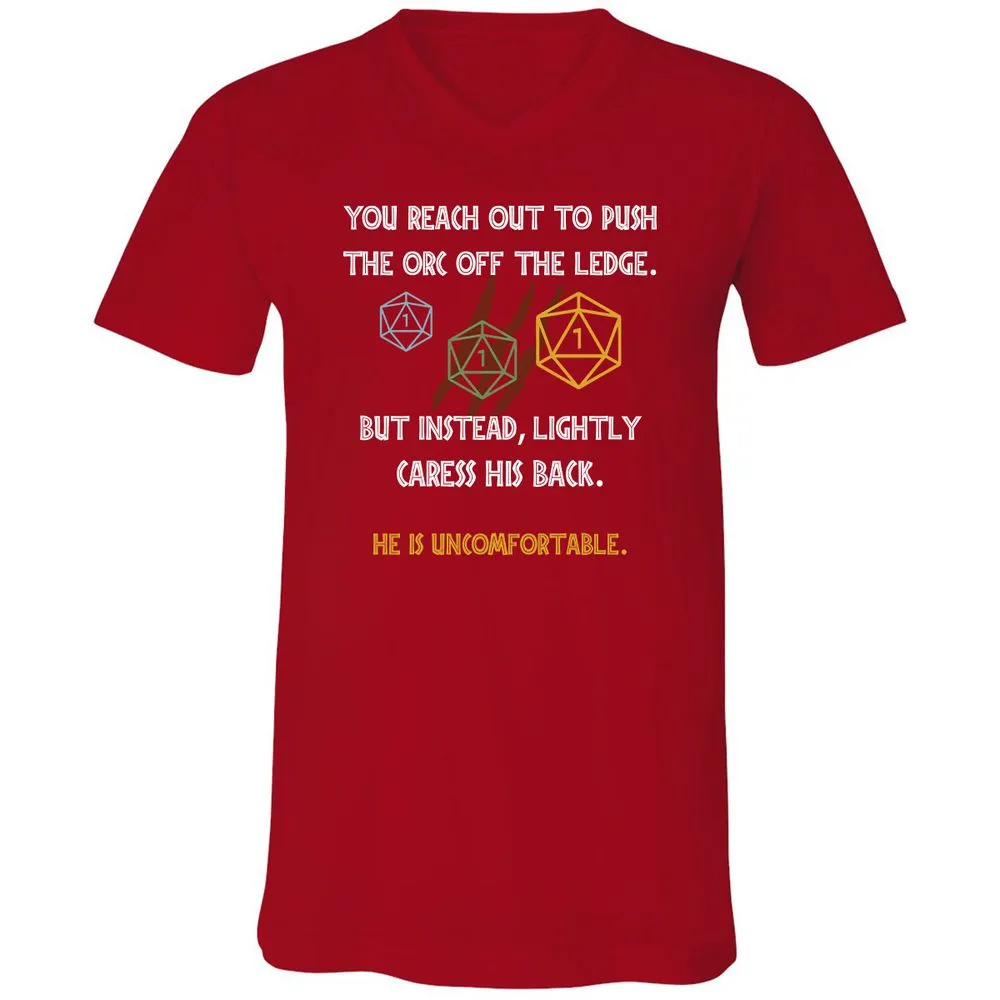 YOU REACH OUT TO PUSH Unisex V-Neck T-Shirt - Red - 3