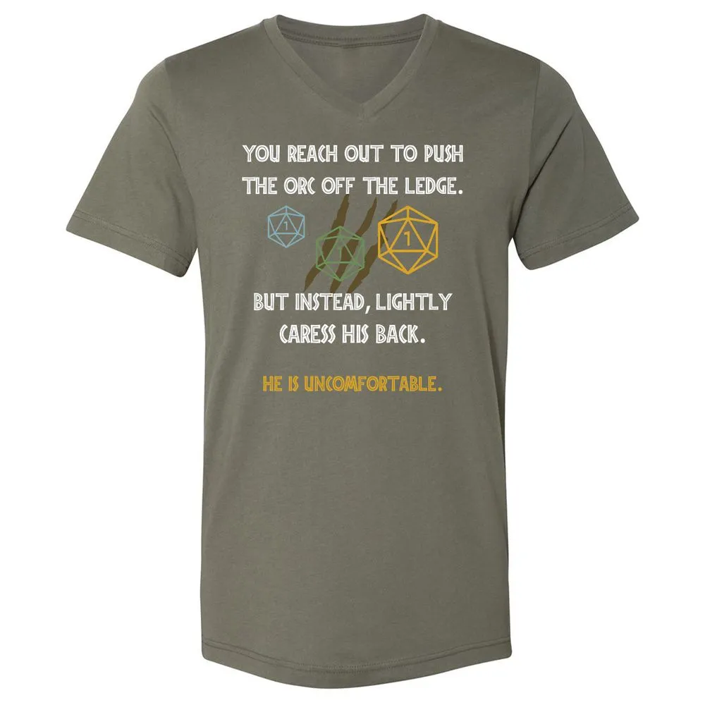 YOU REACH OUT TO PUSH Unisex V-Neck T-Shirt - Military Green - 10