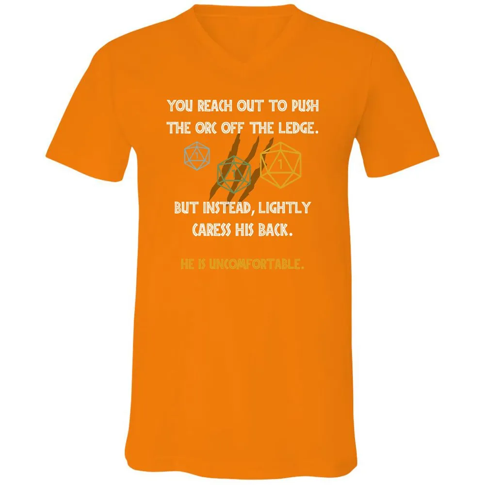 YOU REACH OUT TO PUSH Unisex V-Neck T-Shirt - Orange - 11