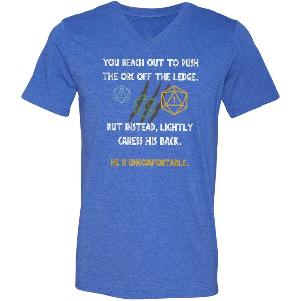 YOU REACH OUT TO PUSH Unisex V-Neck T-Shirt - Heather True Royal - 14
