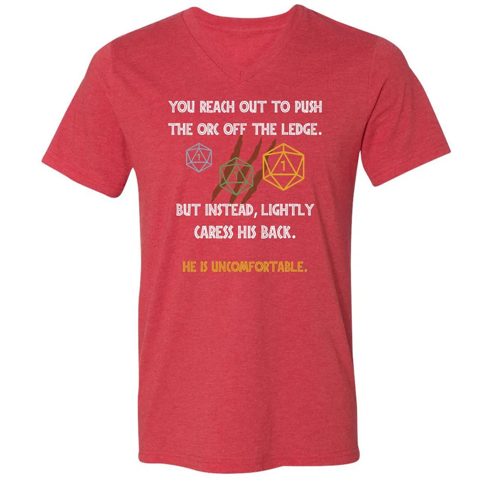YOU REACH OUT TO PUSH Unisex V-Neck T-Shirt - Heather Red - 16