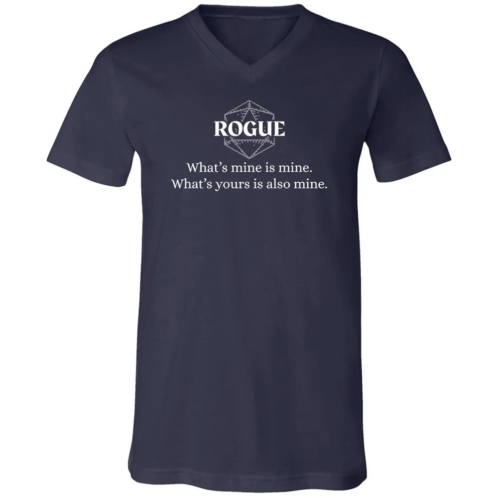 Rogue – What’s Mine Is Mine, What’s Yours Is Also Mine Unisex V-Neck T-Shirt - Navy - 2