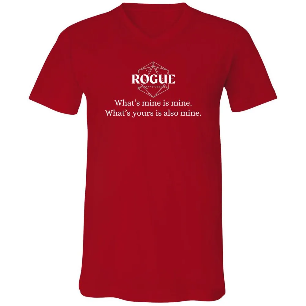 Rogue – What’s Mine Is Mine, What’s Yours Is Also Mine Unisex V-Neck T-Shirt - Red - 3