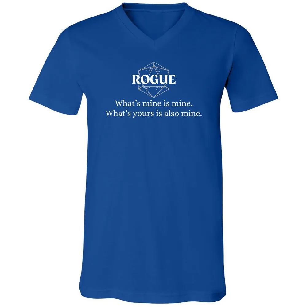 Rogue – What’s Mine Is Mine, What’s Yours Is Also Mine Unisex V-Neck T-Shirt - True Royal - 4