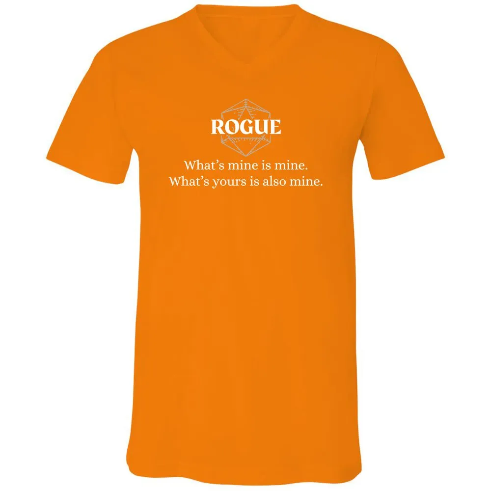 Rogue – What’s Mine Is Mine, What’s Yours Is Also Mine Unisex V-Neck T-Shirt - Orange - 11