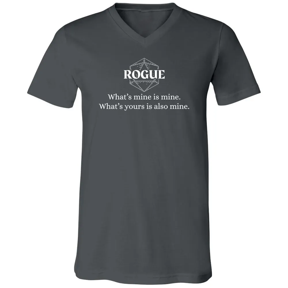Rogue – What’s Mine Is Mine, What’s Yours Is Also Mine Unisex V-Neck T-Shirt - Asphalt - 12