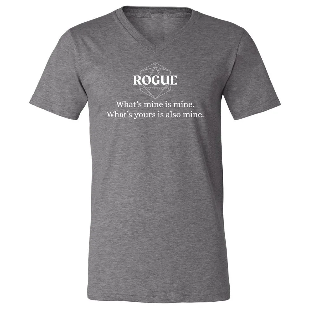 Rogue – What’s Mine Is Mine, What’s Yours Is Also Mine Unisex V-Neck T-Shirt - Deep Heather - 13