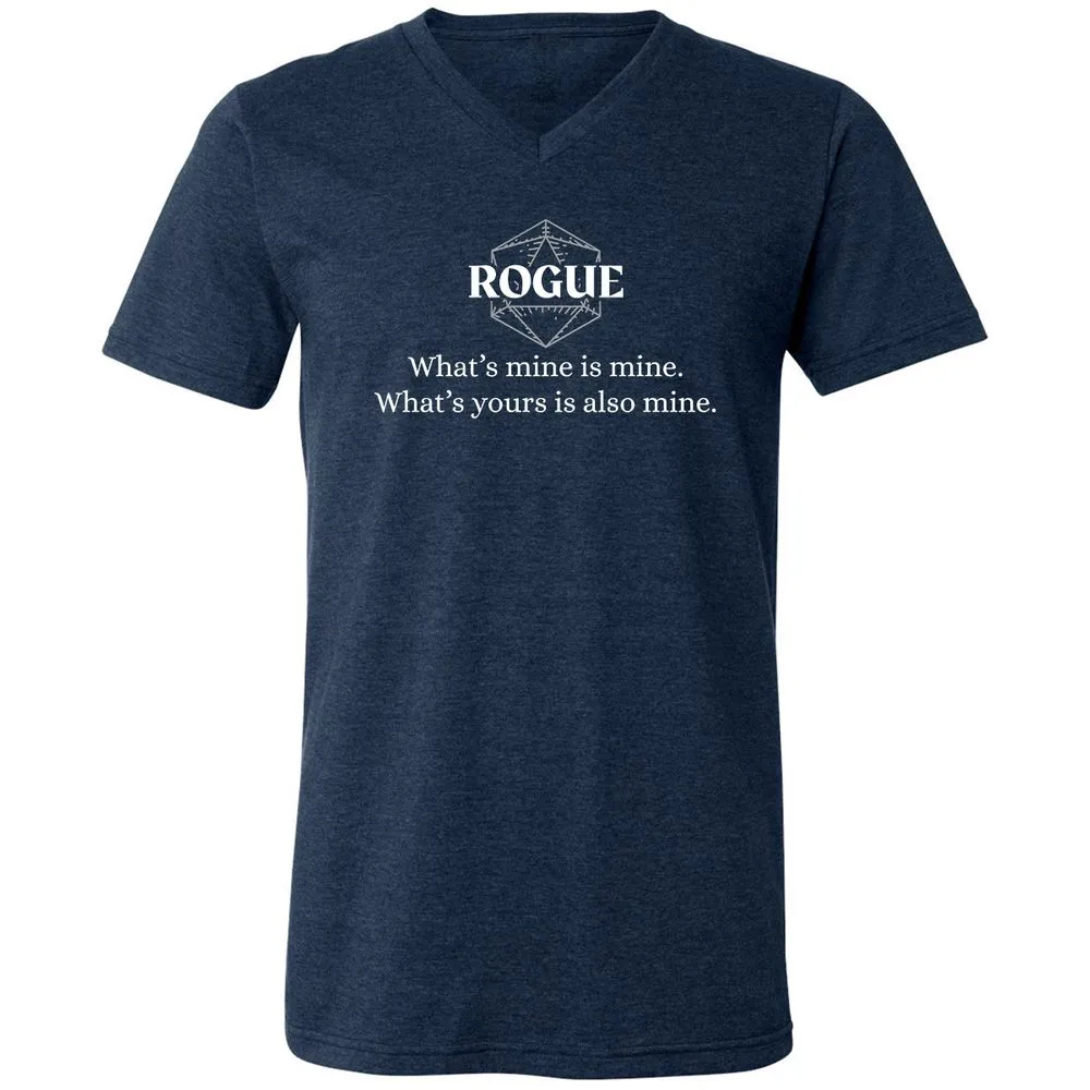 Rogue – What’s Mine Is Mine, What’s Yours Is Also Mine Unisex V-Neck T-Shirt - Heather Navy - 15