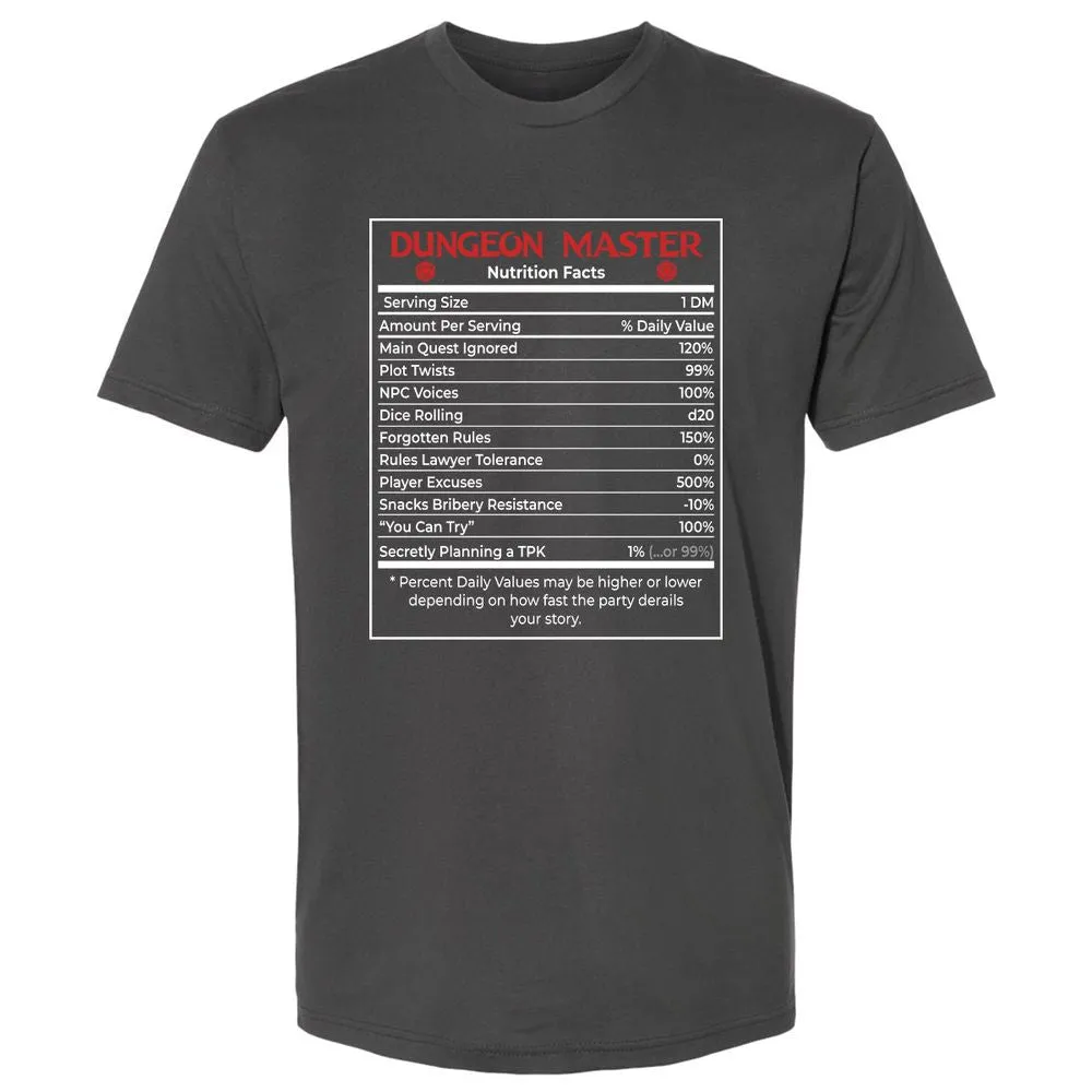 Dungeon Master Nutrition Facts Premium Unisex T-Shirt - Heavy Metal - 8
