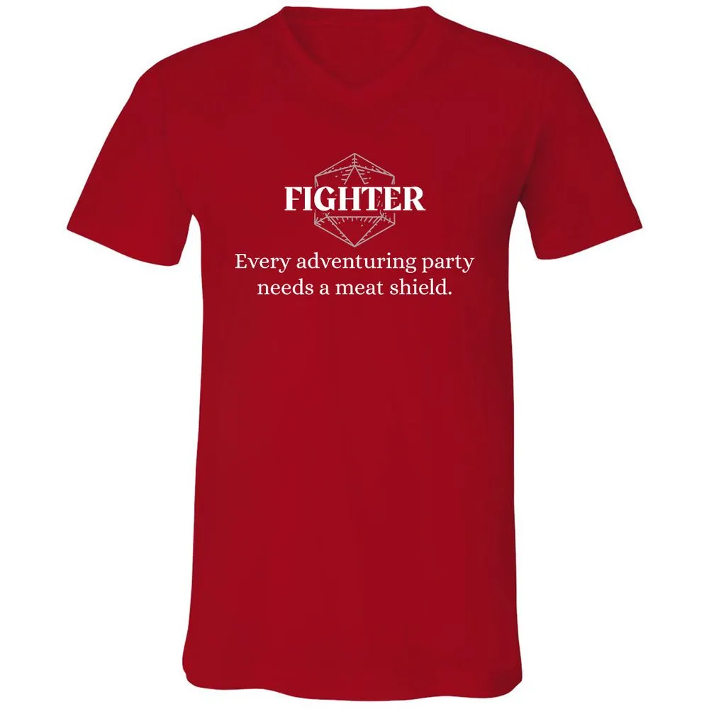 Fighter – Every Party Needs A Meat Shield Unisex V-Neck T-Shirt - Red - 3